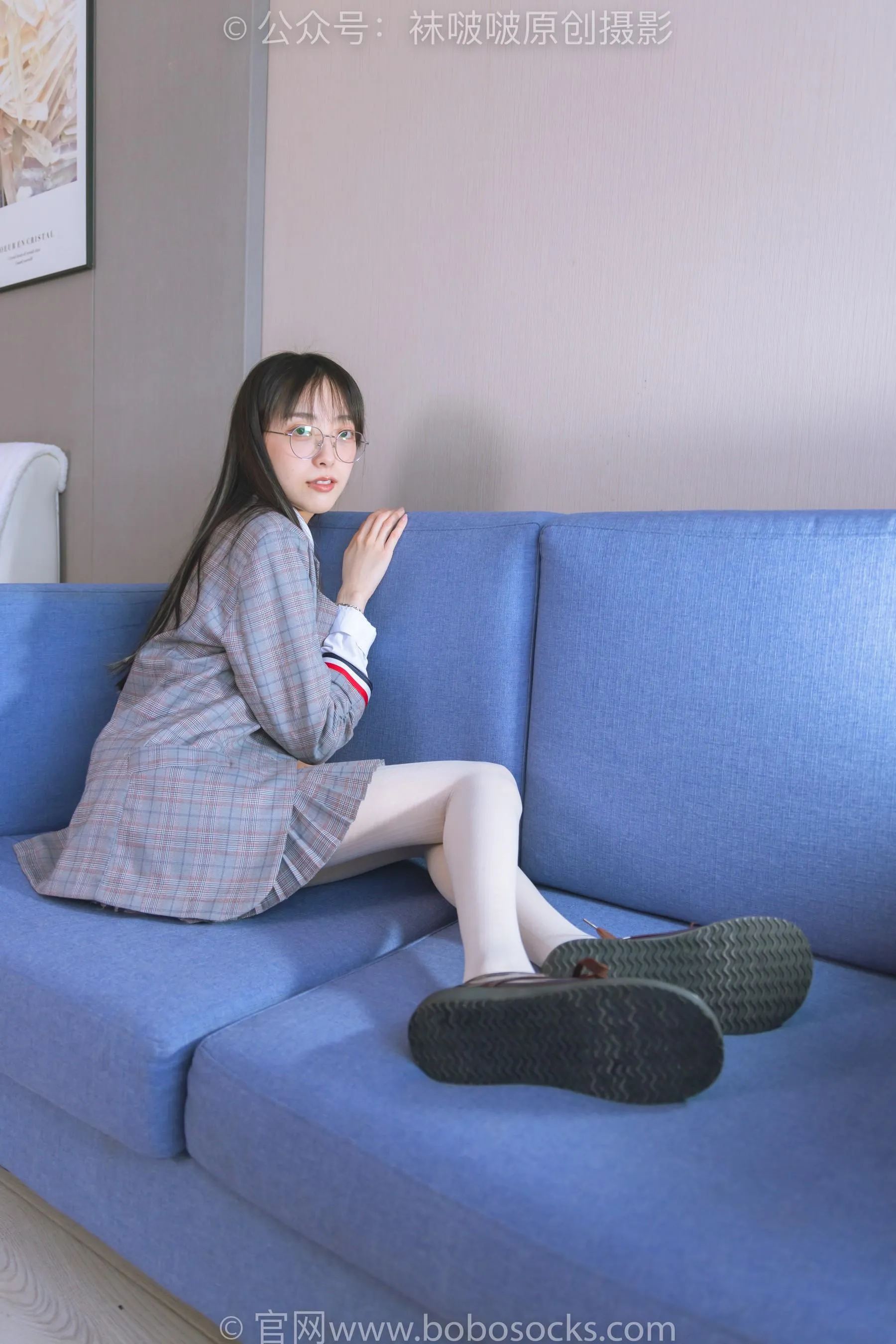 [BoBoSocks袜啵啵]NO.202 稚予-皮鞋、白色蕾丝丝袜、ol风 [87P]插图6